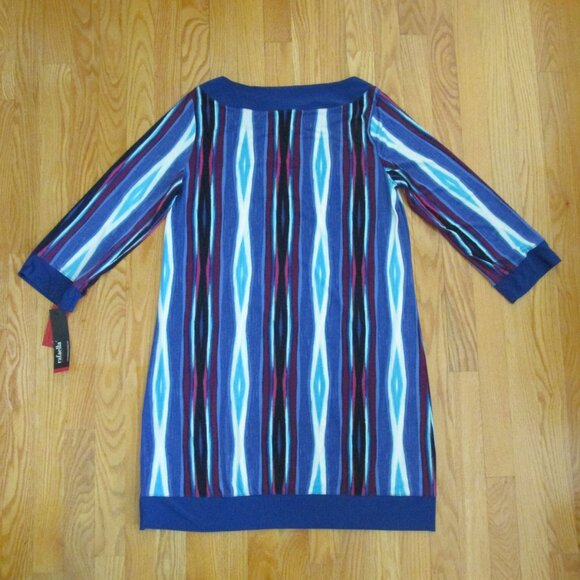 RAFAELLA WOMEN'S SIZE L DRESS PURPLE, FUCHSIA PINK, BLACK TUNIC 3/4 SLEEVES NWT - Picture 5 of 8